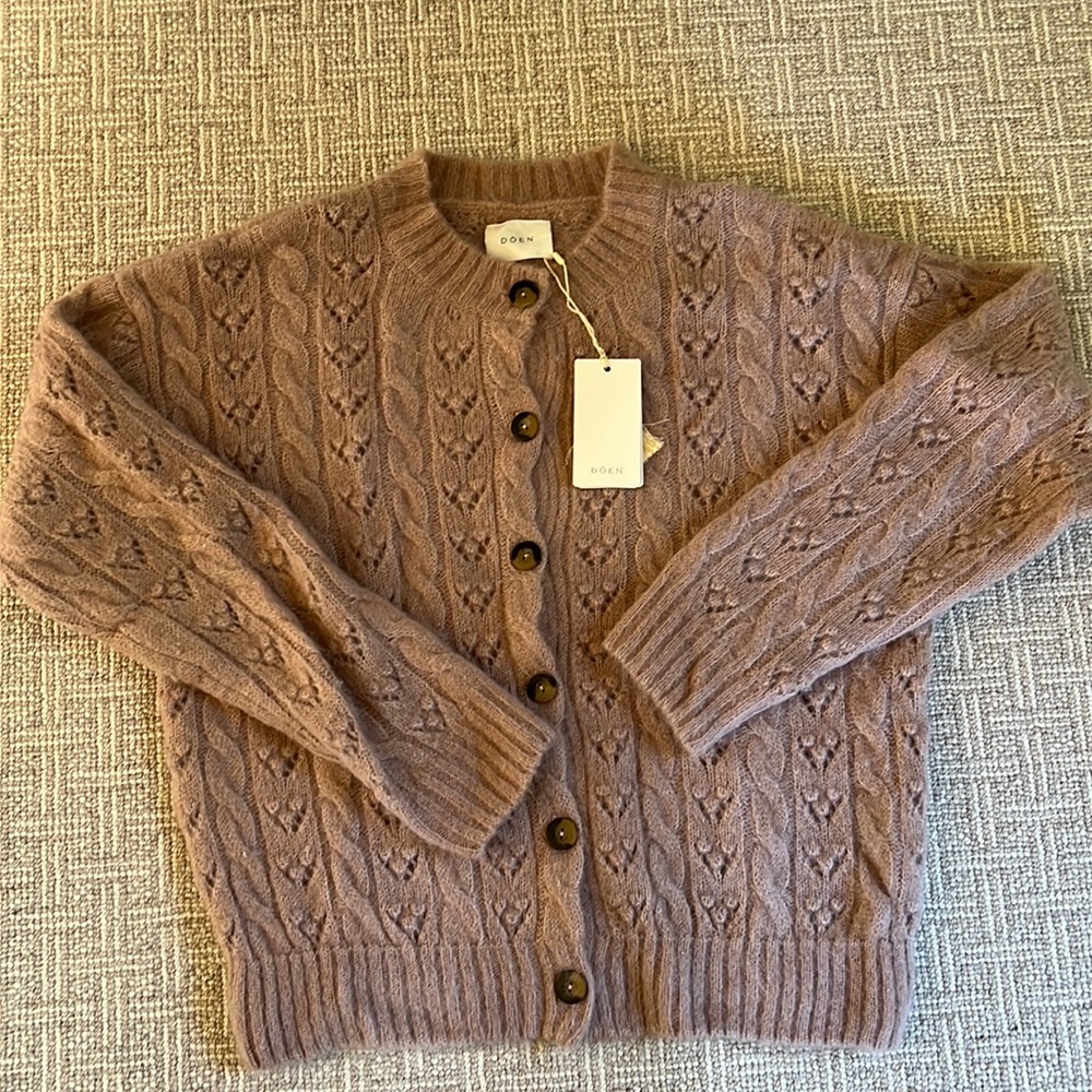 Doen Adler Cardigan Sweater in Clay, size small